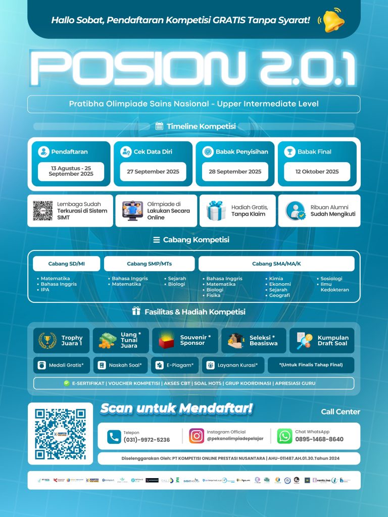 PRATIBHA OLIMPIADE SAINS NASIONAL 2.0.1 - UPPER INTERMEDIATE LEVEL